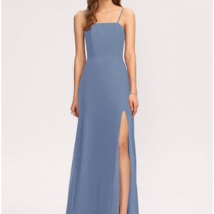 Slate Blue A-line square neck bridesmaid dress sz 4